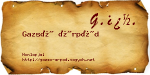 Gazsó Árpád névjegykártya